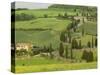 Road from Pienza to Montepulciano, Monticchiello, Val D'Orcia, Siena Province, Tuscany, Italy-Pitamitz Sergio-Stretched Canvas