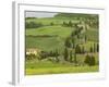 Road from Pienza to Montepulciano, Monticchiello, Val D'Orcia, Siena Province, Tuscany, Italy-Pitamitz Sergio-Framed Photographic Print