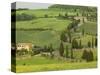 Road from Pienza to Montepulciano, Monticchiello, Val D'Orcia, Siena Province, Tuscany, Italy-Pitamitz Sergio-Stretched Canvas