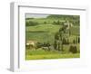 Road from Pienza to Montepulciano, Monticchiello, Val D'Orcia, Siena Province, Tuscany, Italy-Pitamitz Sergio-Framed Photographic Print