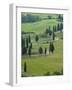 Road From Pienza to Montepulciano, Monticchiello, Val D'Orcia, Tuscany, Italy-Sergio Pitamitz-Framed Photographic Print