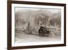 Road Grader Pulled by a Steel Wheeled Tractor in Alaska's Tanana Valley in 1916-null-Framed Photo