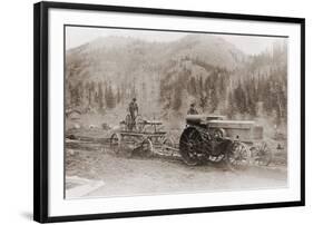 Road Grader Pulled by a Steel Wheeled Tractor in Alaska's Tanana Valley in 1916-null-Framed Photo
