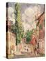 Road in a Village-Alfred Sisley-Stretched Canvas