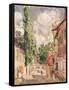 Road in a Village-Alfred Sisley-Framed Stretched Canvas