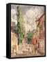 Road in a Village-Alfred Sisley-Framed Stretched Canvas