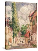 Road in a Village-Alfred Sisley-Stretched Canvas