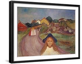 Road in Aasgaardstrand, 1901 (Oil on Canvas)-Edvard Munch-Framed Giclee Print
