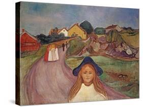Road in Aasgaardstrand, 1901 (Oil on Canvas)-Edvard Munch-Stretched Canvas