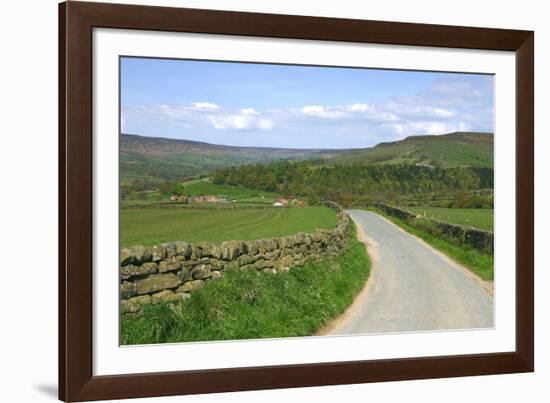 Road in Farndale, North York Moors, North Yorkshire-Peter Thompson-Framed Photographic Print