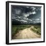 Road in Field and Stormy Clouds-Dudarev Mikhail-Framed Photographic Print