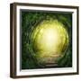 Road in Magic Dark Forest-egal-Framed Photographic Print