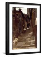 Road in Palestrina-Vincenzo Cabianca-Framed Giclee Print