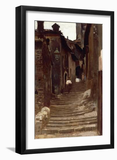 Road in Palestrina-Vincenzo Cabianca-Framed Giclee Print