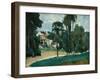 Road in Pontoise (Clos Des Mathurins), 1875-1877 (Oil on Canvas)-Paul Cezanne-Framed Giclee Print