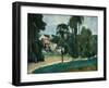 Road in Pontoise (Clos Des Mathurins), 1875-1877 (Oil on Canvas)-Paul Cezanne-Framed Giclee Print