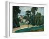 Road in Pontoise (Clos Des Mathurins), 1875-1877 (Oil on Canvas)-Paul Cezanne-Framed Giclee Print