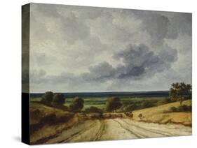 Road in the Country (Oil on Canvas)-Georges Michel-Stretched Canvas