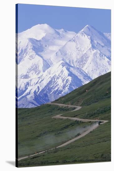 Road in Thorofare Pass Below Mt. Mckinley-Paul Souders-Stretched Canvas