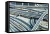 Road Interchange and Metro Train, Dubai, United Arab Emirates, Middle East-Amanda Hall-Framed Stretched Canvas