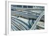 Road Interchange and Metro Train, Dubai, United Arab Emirates, Middle East-Amanda Hall-Framed Photographic Print