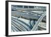 Road Interchange and Metro Train, Dubai, United Arab Emirates, Middle East-Amanda Hall-Framed Photographic Print