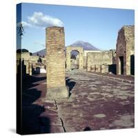 Road Leading to Arch of Caligula with Vesuvius Beyond, Pompeii, Italy-CM Dixon-Stretched Canvas