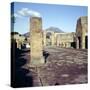 Road Leading to Arch of Caligula with Vesuvius Beyond, Pompeii, Italy-CM Dixon-Stretched Canvas