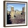 Road Leading to Arch of Caligula with Vesuvius Beyond, Pompeii, Italy-CM Dixon-Framed Premium Photographic Print