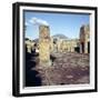 Road Leading to Arch of Caligula with Vesuvius Beyond, Pompeii, Italy-CM Dixon-Framed Premium Photographic Print