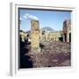 Road Leading to Arch of Caligula with Vesuvius Beyond, Pompeii, Italy-CM Dixon-Framed Premium Photographic Print