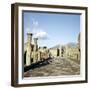 Road Leading to Arch of Caligula with Vesuvius Beyond, Pompeii, Italy-CM Dixon-Framed Photographic Print