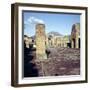 Road Leading to Arch of Caligula with Vesuvius Beyond, Pompeii, Italy-CM Dixon-Framed Photographic Print