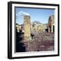 Road Leading to Arch of Caligula with Vesuvius Beyond, Pompeii, Italy-CM Dixon-Framed Photographic Print