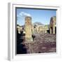 Road Leading to Arch of Caligula with Vesuvius Beyond, Pompeii, Italy-CM Dixon-Framed Photographic Print