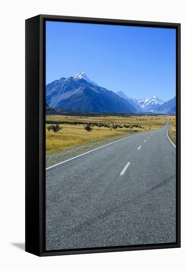 Road Leading to Mount Cook National Park, South Island, New Zealand, Pacific-Michael-Framed Stretched Canvas