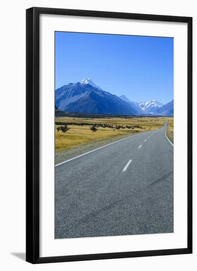 Road Leading to Mount Cook National Park, South Island, New Zealand, Pacific-Michael-Framed Photographic Print