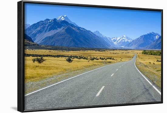 Road Leading to Mount Cook National Park, South Island, New Zealand, Pacific-Michael-Framed Photographic Print