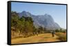 Road Leading to the Granite Peaks of Mount Mulanje, Malawi, Africa-Michael Runkel-Framed Stretched Canvas