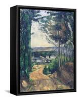 Road Leading to the Lake-Paul Cézanne-Framed Stretched Canvas