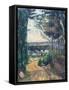 Road Leading to the Lake-Paul Cézanne-Framed Stretched Canvas