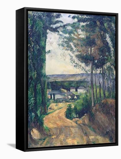 Road Leading to the Lake-Paul Cézanne-Framed Stretched Canvas