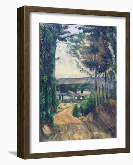 Road Leading to the Lake-Paul Cézanne-Framed Giclee Print