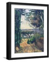 Road Leading to the Lake-Paul Cézanne-Framed Giclee Print