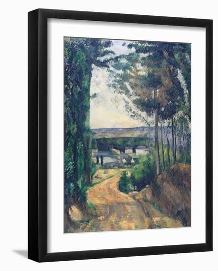 Road Leading to the Lake-Paul Cézanne-Framed Giclee Print