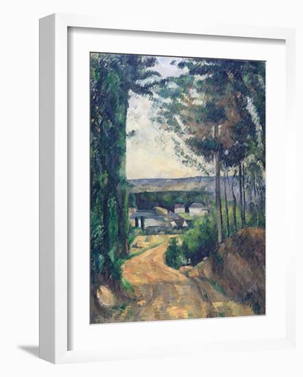 Road Leading to the Lake-Paul Cézanne-Framed Giclee Print