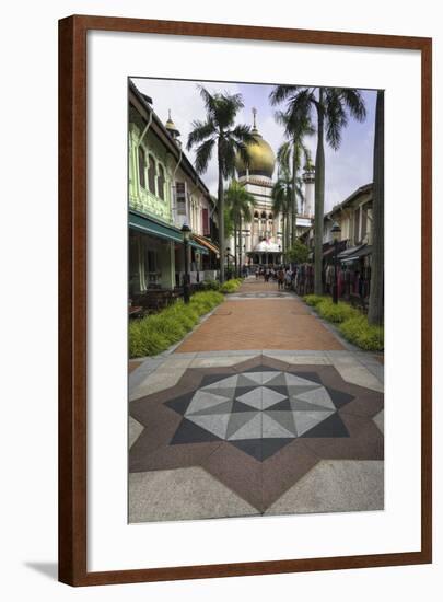 Road Leading to the Sultan Mosque in the Arab Quarter, Singapore, Southeast Asia, Asia-John Woodworth-Framed Photographic Print