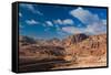 Road leading to Umm Sayhoun village, Ancient Nabatean City of Petra, Wadi Musa, Ma'an Governorat...-null-Framed Stretched Canvas