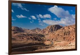 Road leading to Umm Sayhoun village, Ancient Nabatean City of Petra, Wadi Musa, Ma'an Governorat...-null-Framed Photographic Print