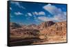 Road leading to Umm Sayhoun village, Ancient Nabatean City of Petra, Wadi Musa, Ma'an Governorat...-null-Framed Stretched Canvas